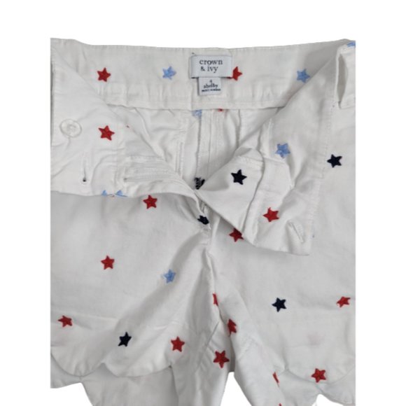 Crown & Ivy Embroidered Americana Stars Shelby Shorts 4 - Picture 4 of 7